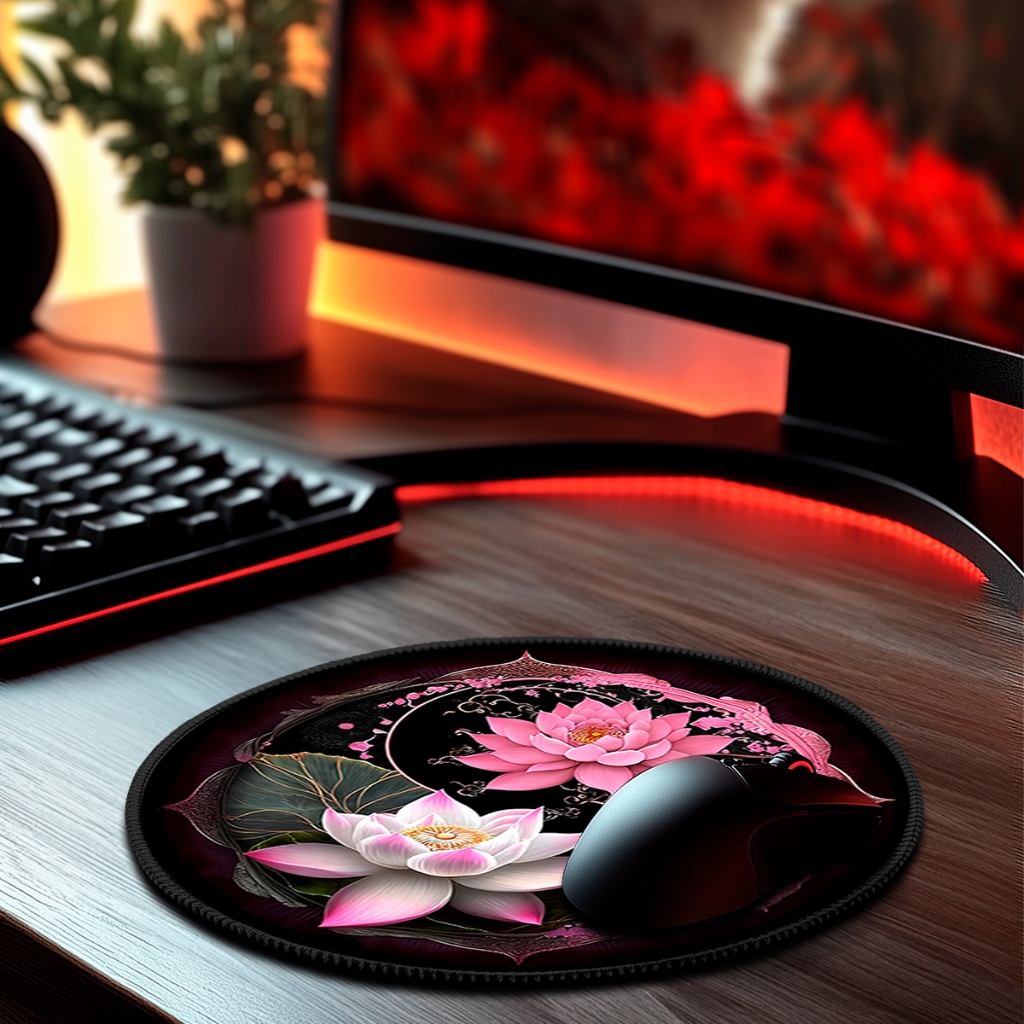 Mouse Pad Cute Redondo Antiderrapante 20x20cm De Diametro Premium Borda Costurada