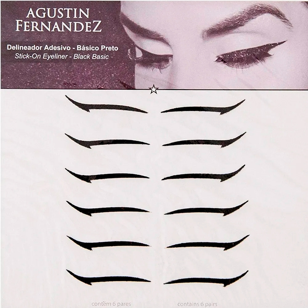Agustin Fernandez Básico Preto 6 Pares - Delineador Adesivo em Oferta na Shopee