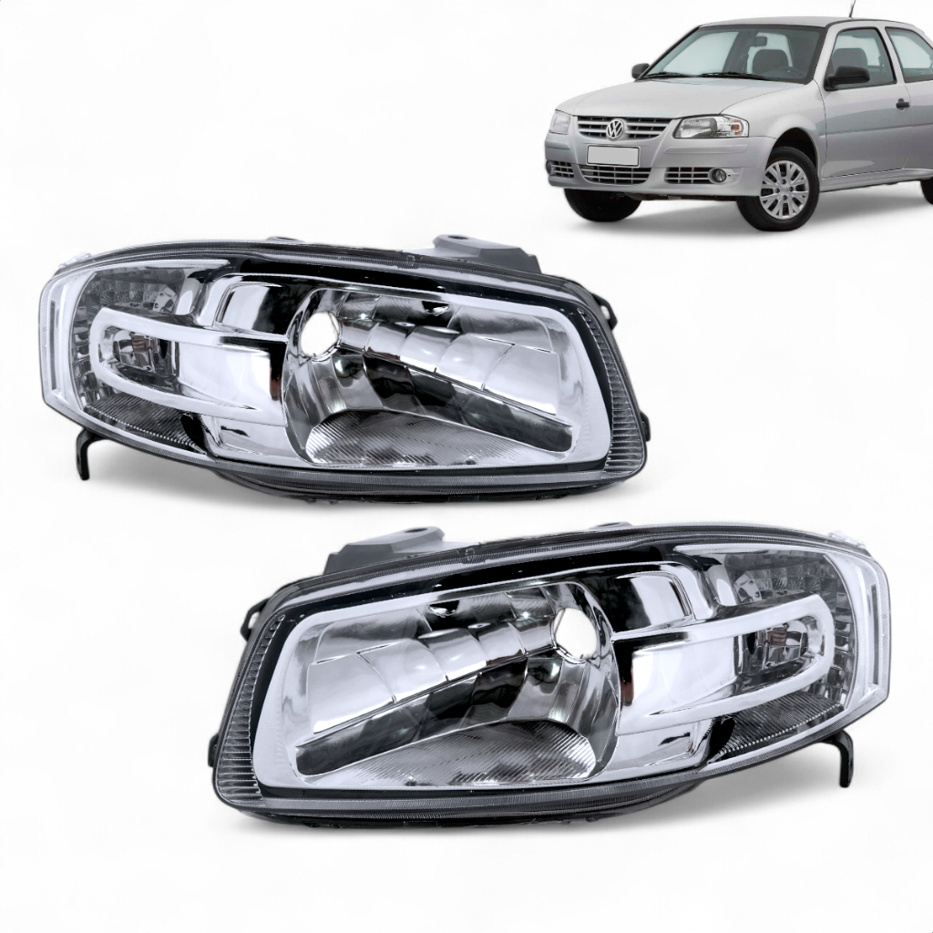 Farol Gol G4 Parati Saveiro 2006 2007 2008 2009 2010 2011 2012 2013 Cromado em Oferta na Shopee