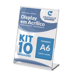 Display Expositor A6 KIT10 10x15 Mesa Balcão QR Code Placa Pix