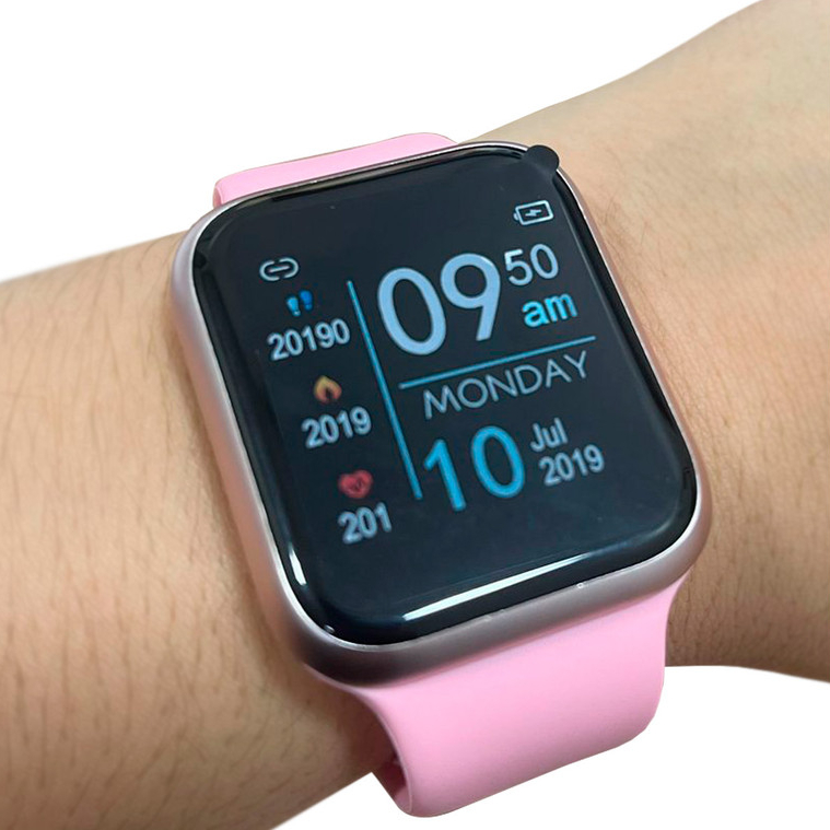 Smartwatch Rosa Bluetooth com Monitor Cardíaco Passos e Calorias