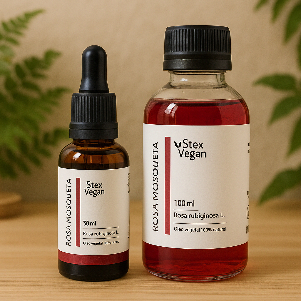 Kit Óleo Rosa Mosqueta Stex Vegan 30ml + Refil 100ml | Clareia Manchas e Hidrata – 100% Puro e Natural em Oferta na Shopee