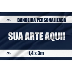 Bandeira Personalizada 1,4 x 3m Poliéster Oxford Tecido Bandeirão Faixa