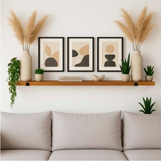 Prateleira de madeira industrial com mao francesa invertida prateleira envelhecida suspensa em Oferta na Shopee