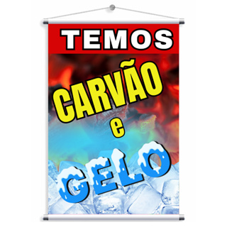 BANNER TEMOS CARVÃO E GELO BEBIDAS CONVENIÊNCIA  (BAN 32) em Oferta na Shopee