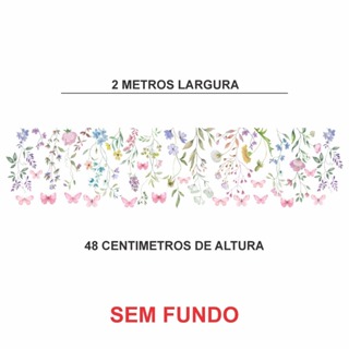 Adesivo de Parede em Recorte sem fundo jardim encantado 200x48 - GVS DECOR em Oferta na Shopee