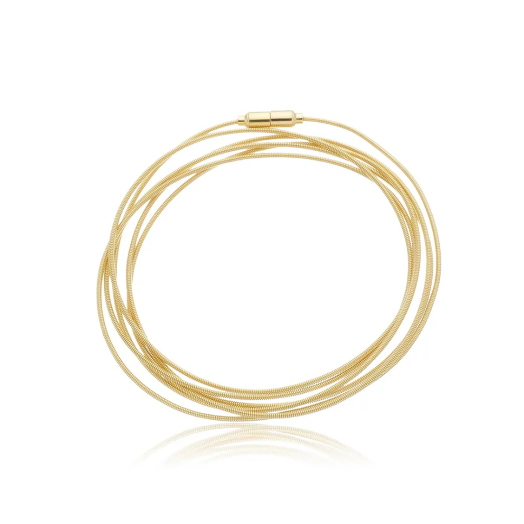Pulseira Corda de Violão Banhado a Ouro