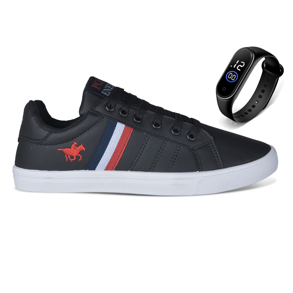 Sapatênis Masculino Polo Energy 3279 Confortável Oferta Promoção + Relógio Loja March