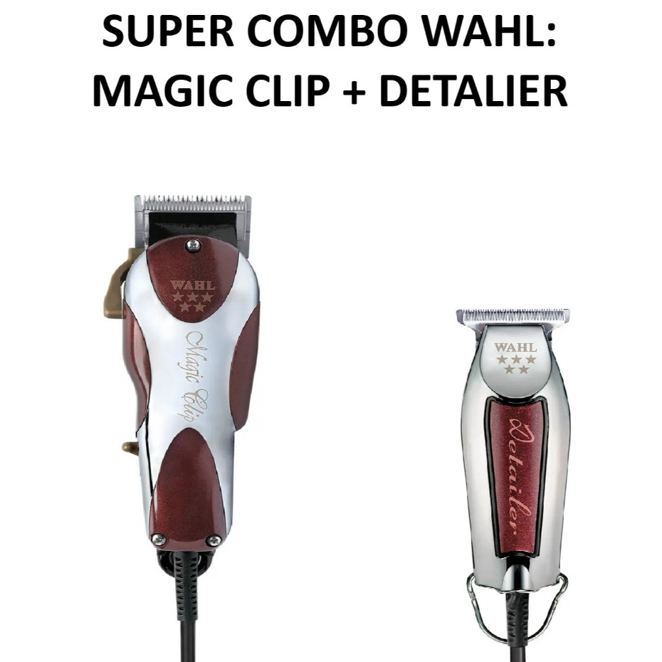 SUPER COMBO WAHL: MAQUINA DE CORTAR MAGIC CLIP 127V + MAQUINA DE ACABAMENTO DETAILER 127V