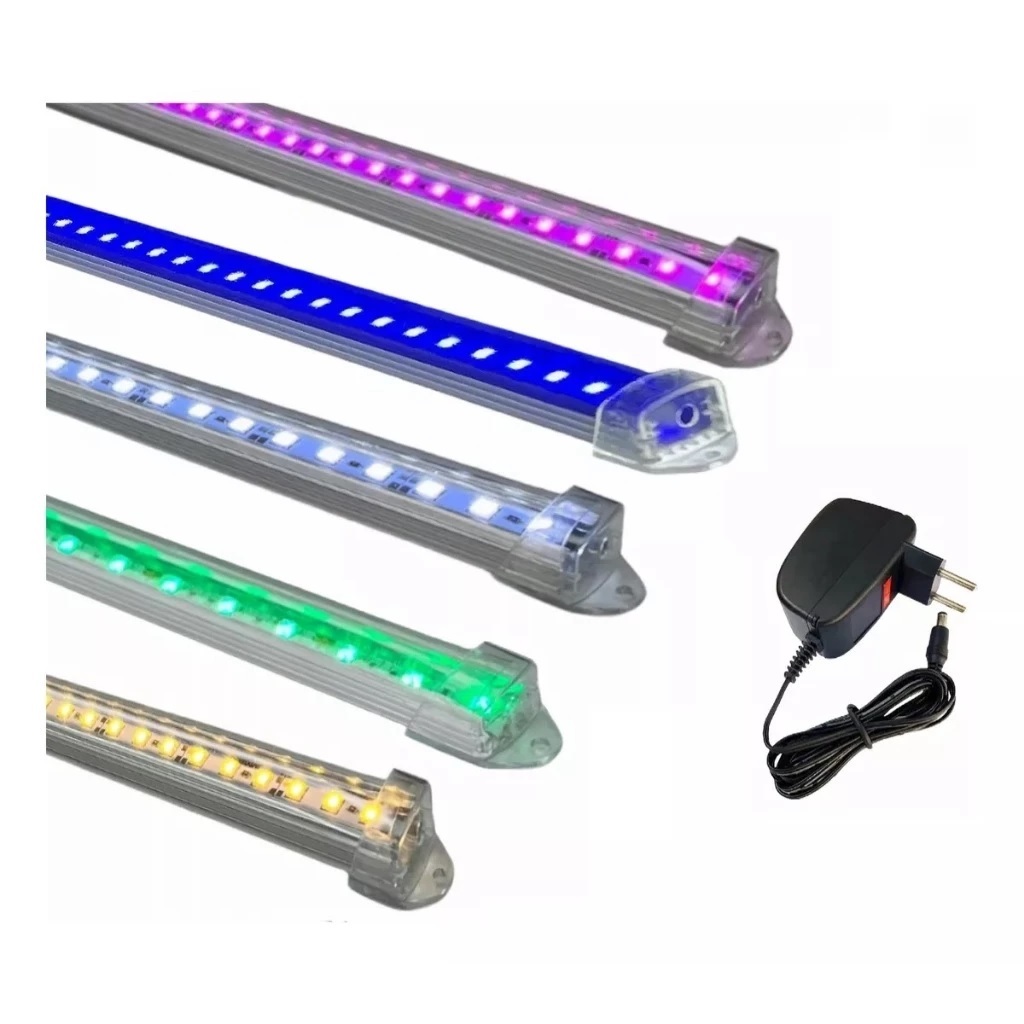 01 Luminária Led Cores  Para Aquário Marinho Ou Plantado 10cm a 30cm com Plug COM FONTE