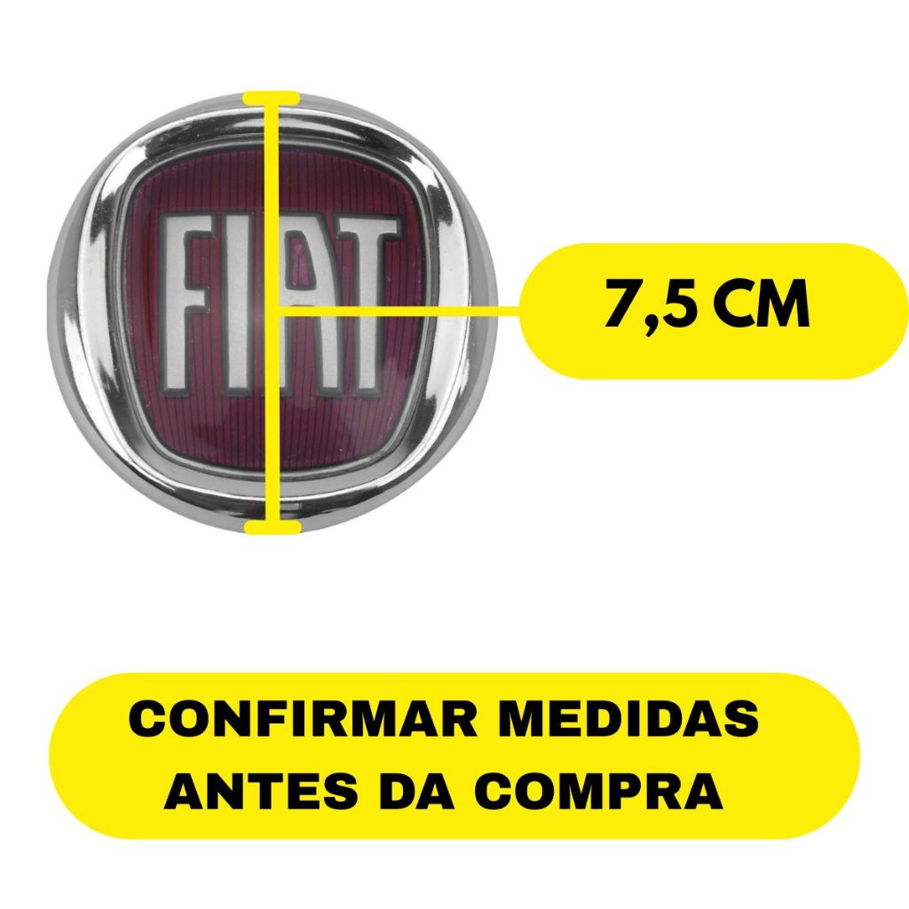 Emblema Logo Fiat PORTA MALA UNO MILLE 04/11 / PALIO 07/08 / STILO – 7,5 cm em Oferta na Shopee