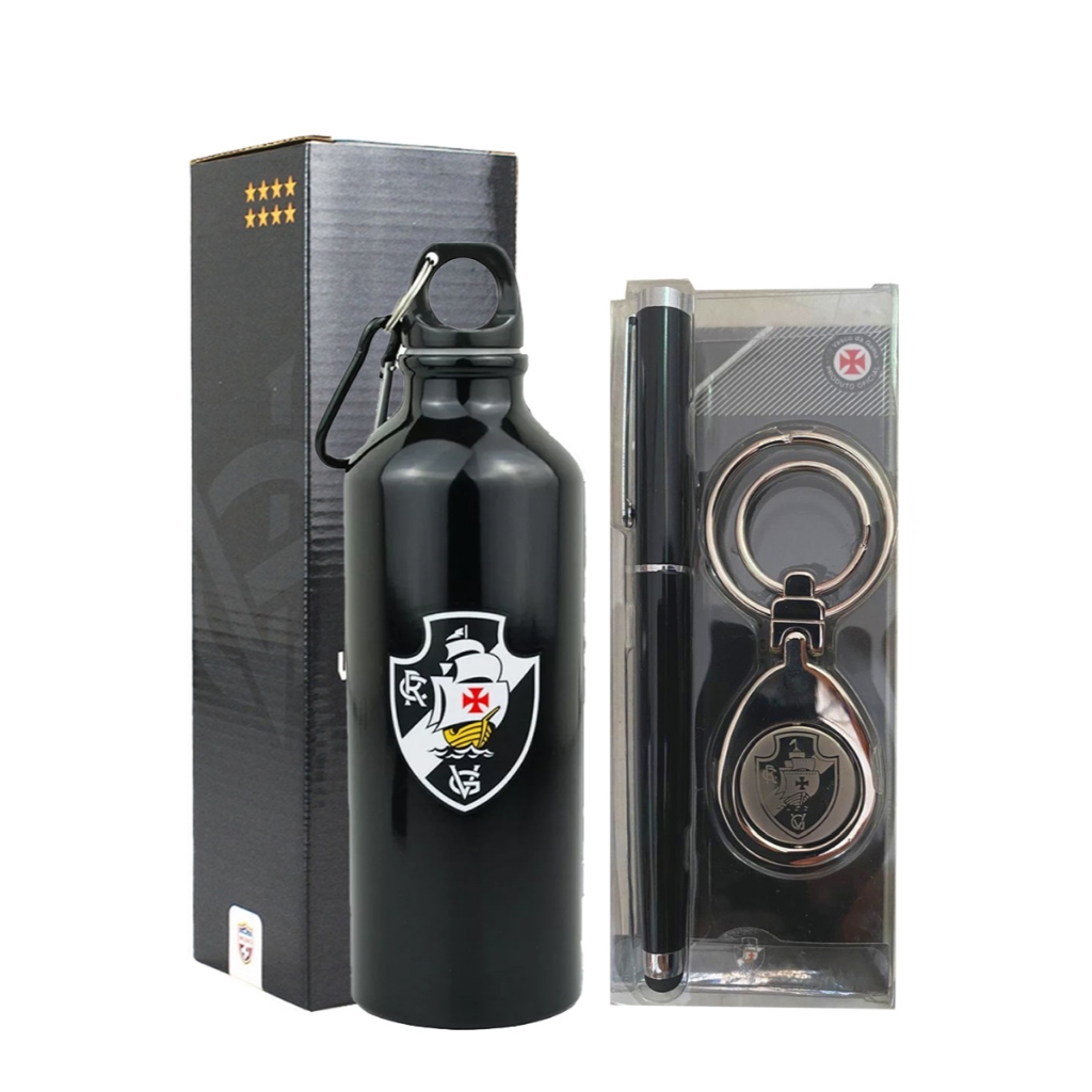 Presente Vasco Da Gama Kit Garrafa+caneta+chavei Oficial em Oferta na Shopee