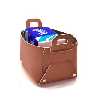 Cesta Multifuncional Organização Doméstica De Armazenamento De Couro PU De Cosméticos Estilo Nórdico De Banheiro em Oferta na Shopee