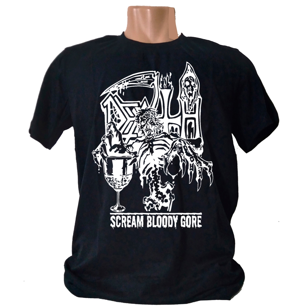Camiseta Death Scream Bloody Gore versão Death Metal Schuldiner