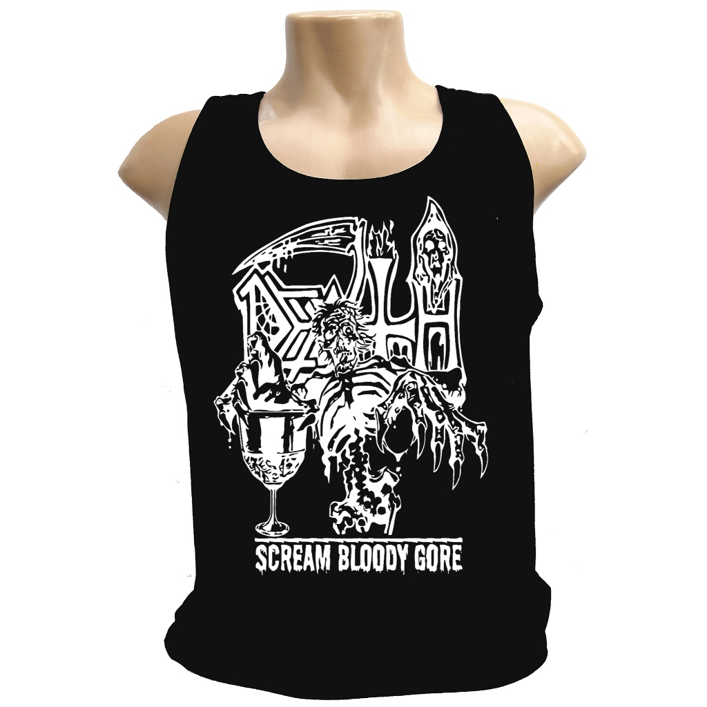 Camiseta Death Scream Bloody Gore regata versão Death Metal Schuldiner