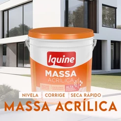 Massa Acrílica 25kg Rende 50m² Iquine | Áreas Internas e Externas Rende Muito