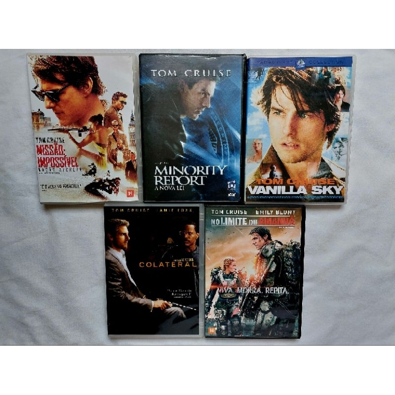 5 DVD Tom Cruise missao impossivel nação secreta colateral vanilla sky minority report no limite amanhã SEMINOVOS