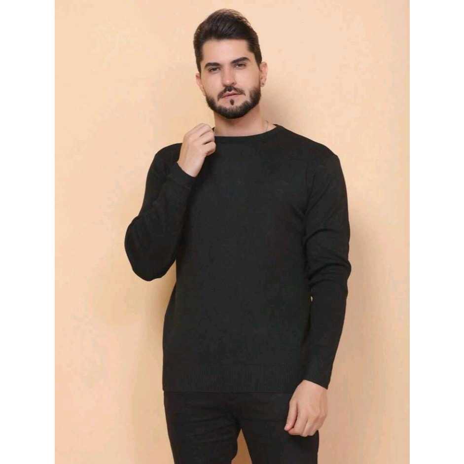 Cardigan Sueter Blusa de Frio Gola Redonda Importado Malha Grossa 100% Algodão Premium 2025 out/inv
