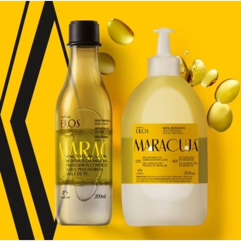 Kit Óleo de banho Trifásico de Maracujá (pote 200ml + refil 200ml)