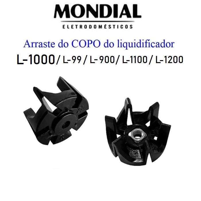 2 Arraste do COPO Liquidificador Mondial L1000 - L99 - L900 - L1100 - L1200