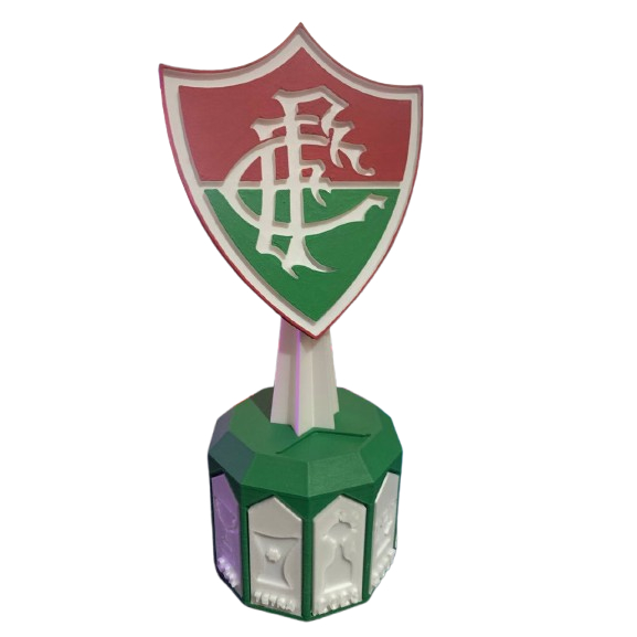 Troféu de Futebol Decorativo - Fluminense | Escudo e Títulos | Decoração para Torcedores e Presentes