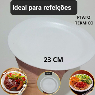 100 Prato de Isopor Térmico Raso 23 cm Refeição Churrasco em Oferta na Shopee