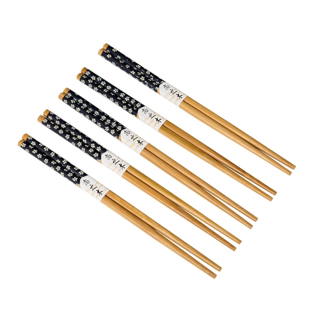 Kit Hashi 10 Pares Conjunto Pauzinho Japonês Decorado Bambu Wari-bashi Pauzinhos Palitinhos