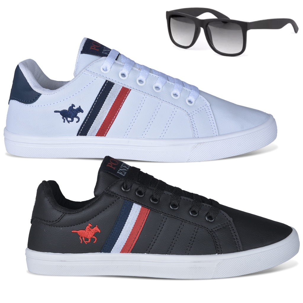 Kit 2 Sapatênis Masculino Polo Energy 3279 Tênis Esporte Original Promoção + Óculos Loja March