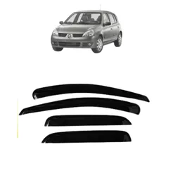 KIT DEFLETOR CALHA CHUVA RENAULT CLIO 00/16 HATCH SENDAN 4 PORTAS