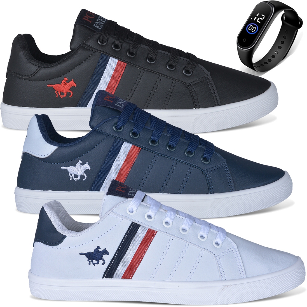 Kit 3 Sapatênis Masculino polo Energy 3279 Confortável Oferta Promoção Loja March