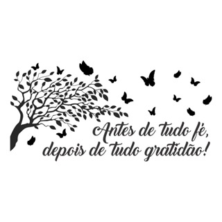 Adesivo Decorativo de Parede Frase Motivação Antes de Tudo Fé, Depois Gratidão com Borboletas Decorativo de Parede em Oferta na Shopee