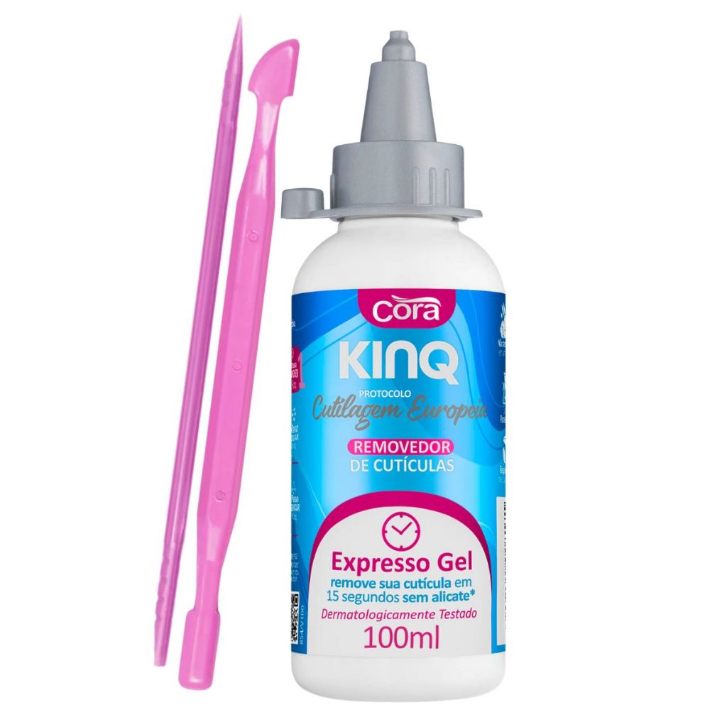 Kit Removedor de Cutículas Kinq Gel e Espátula Dupla em Oferta na Shopee