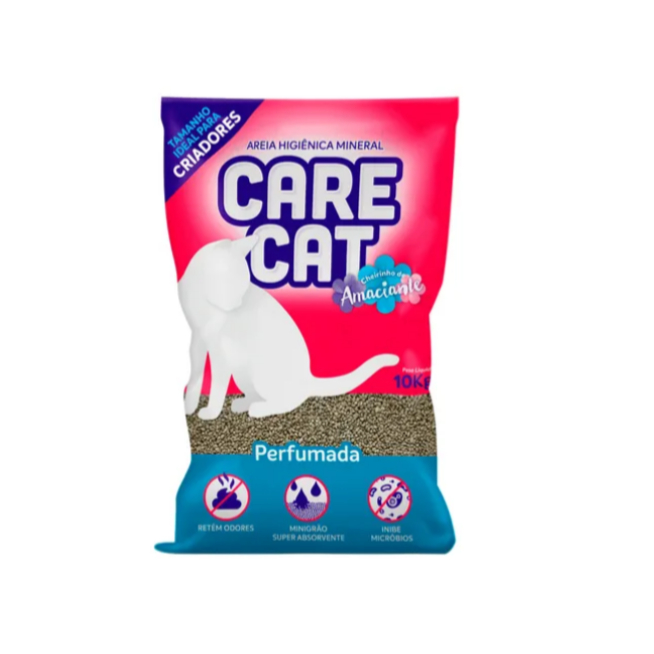 Areia Higiênica Gato Carecat Perfumada 10kg