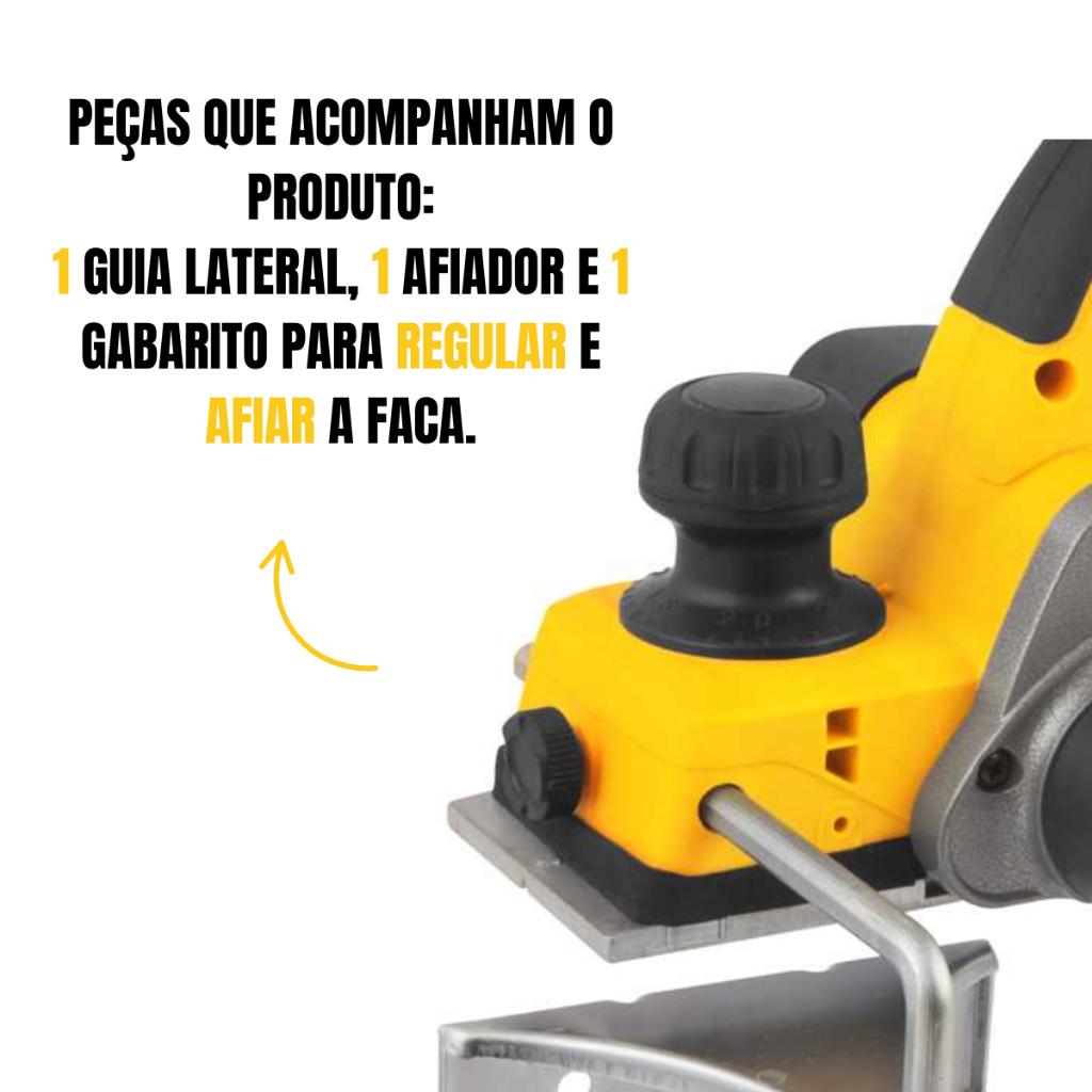 Plaina Elétrica Manual 620W Afiar Desbastar e Plainar Madeiras Resistente Vonder Profissional · foto 2