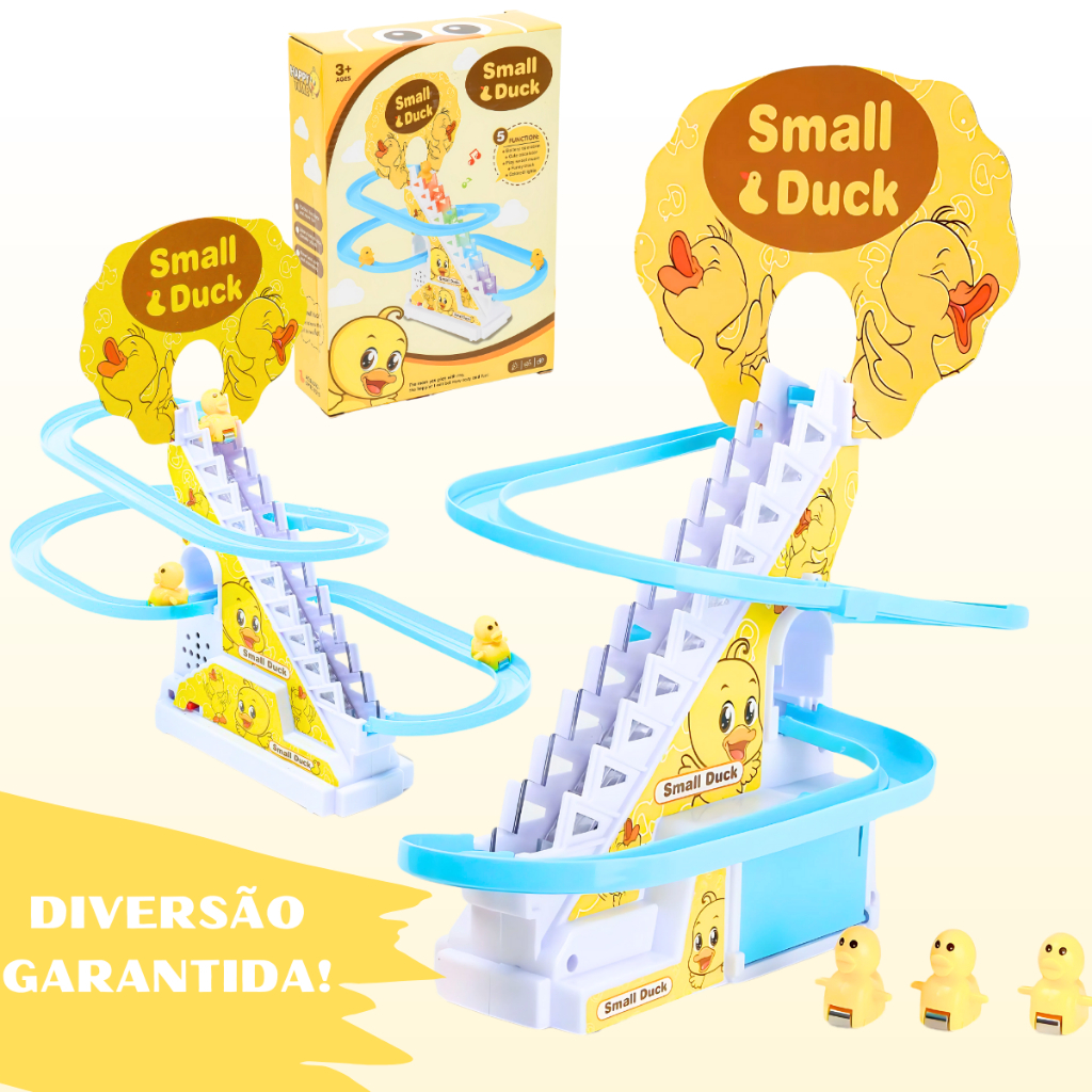 Brinquedo Pato Eletrônico Subindo Escadas Pista Brinquedos Luz Musical Slide Coaster Brinquedo Bebê