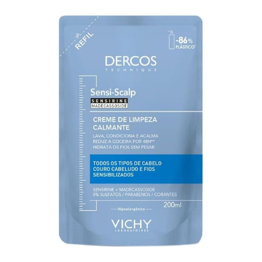 Creme De Limpeza Calmante Vichy Dercos Sensi-Scalp Refil Com 200ml em Oferta na Shopee