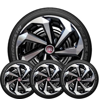 Kit 4 Calotas Esportivas Universais Aro  13 14 15 Linha Spider Compativel Em Argo Palio Cronos Linea em Oferta na Shopee