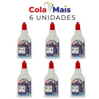 Cola Branca PVA-Escolar 40g Cola Mais | 6 UNIDADES , Atóxica, Secagem Rápida em Oferta na Shopee