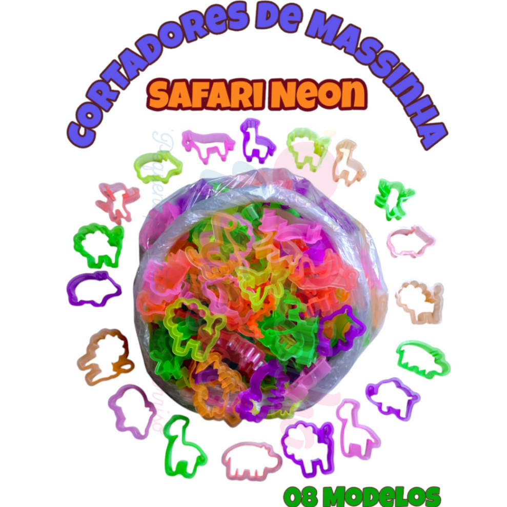 20 Cortador Forminha Safari Animais Massinha Modelar Biscoito Molde Lembrancinha Aniversario Prenda