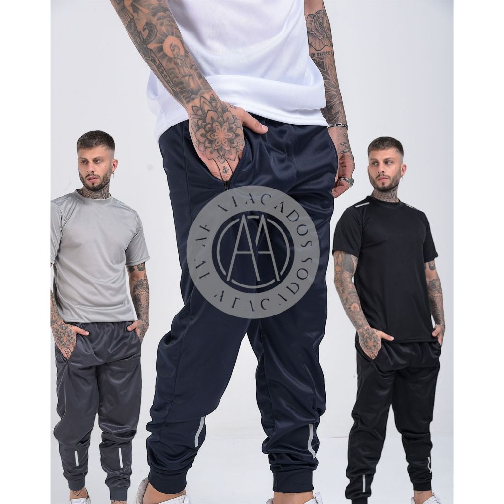 Calça Esportiva Masculina Premium Tecido Leve Confortavel e Resistente Costura Reforçada em Oferta na Shopee