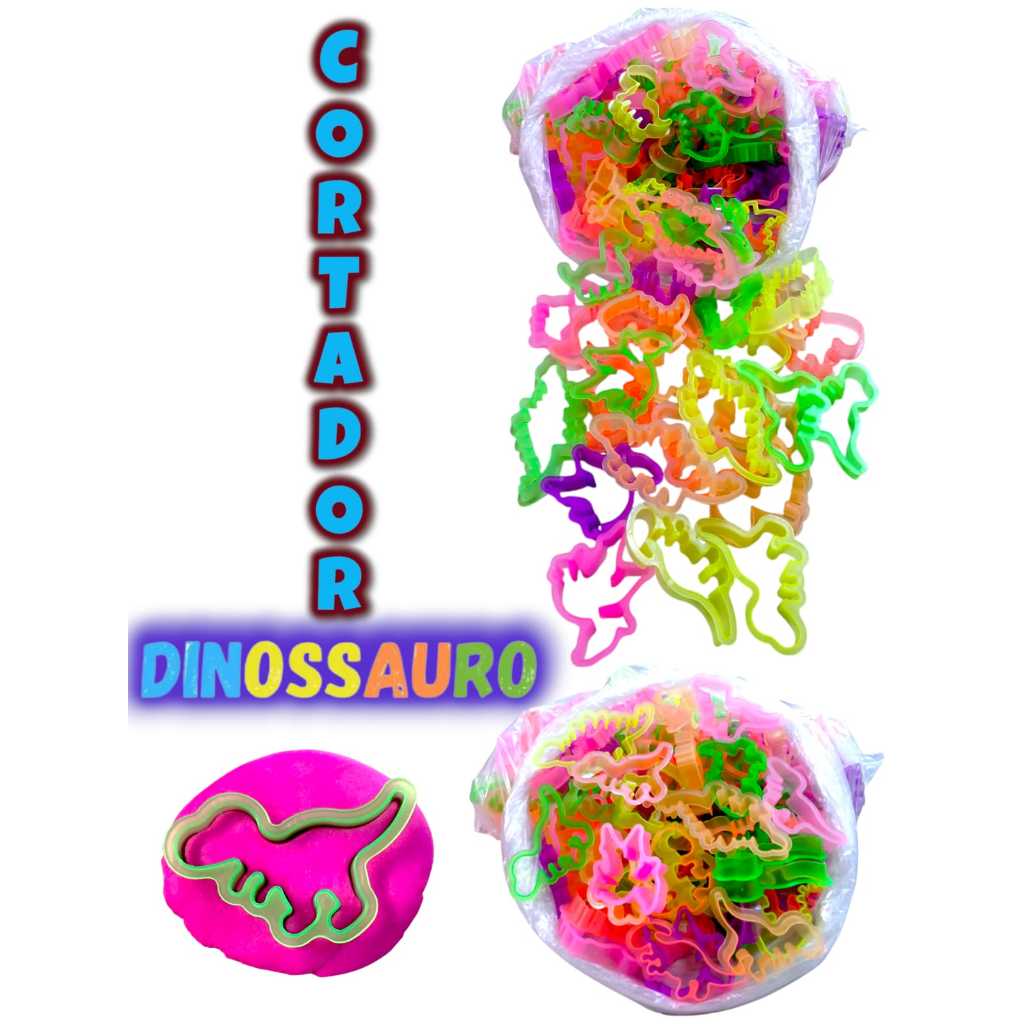 20 Cortador Dinossauro Forminha De Massinha Modelar Molde  Lembrancinha Kit Festa Aniversario Prenda