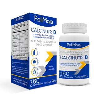 Vitamina D para Ossos - Calcinutri D 1250MG + 400UI 60 Cápsulas em Oferta na Shopee