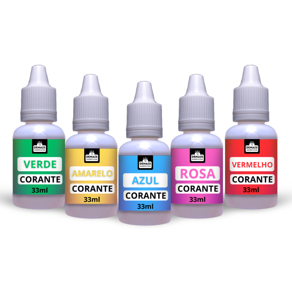 Corante Cosmético 05 unidades 33ml - para Sabonetes e Cosméticos ( PRODUTO NÃO COMESTIVÉL )
