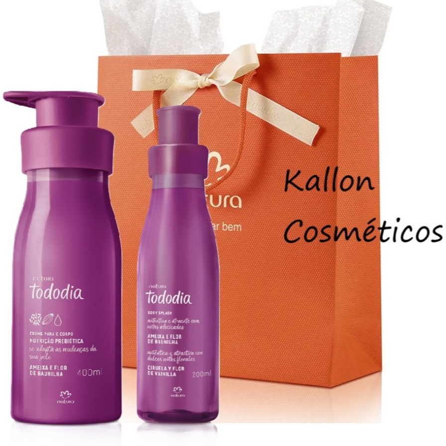 Kit (Hidratante Corporal 400 ml com Body Splash 200ml) Natura Tododia Ameixa e Flor de Baunilha, Natura Cosméticos, Novo