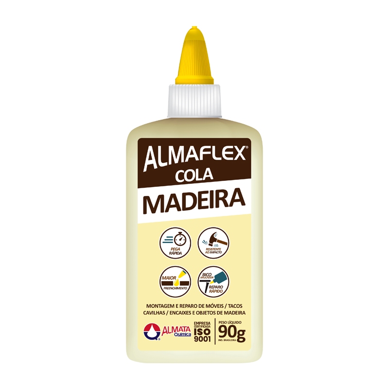 Cola De Madeira Almaflex 90G Cola Madeira Secagem Rápida em Oferta na Shopee