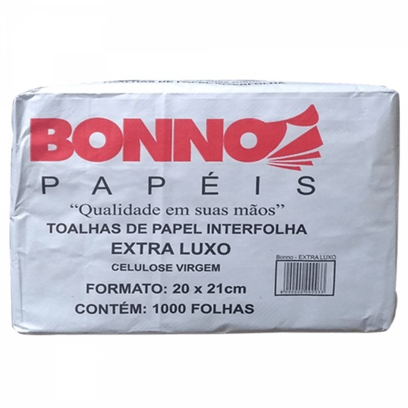papel toalha bonno interfolha extra luxo 20x21 c/1000 unid