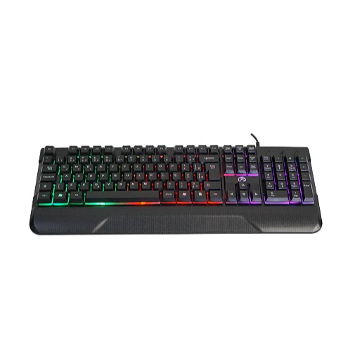 Teclado Gamer Semi Mecânico BPC K7038 com Iluminação Rainbow – USB Preto