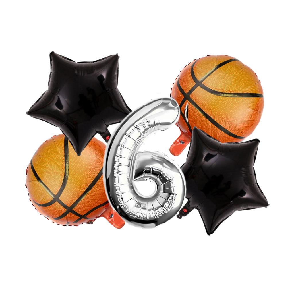 Kit 5 Balões Metalizados para Decoração BASQUETE Mesversário com Número 40cm em Oferta na Shopee