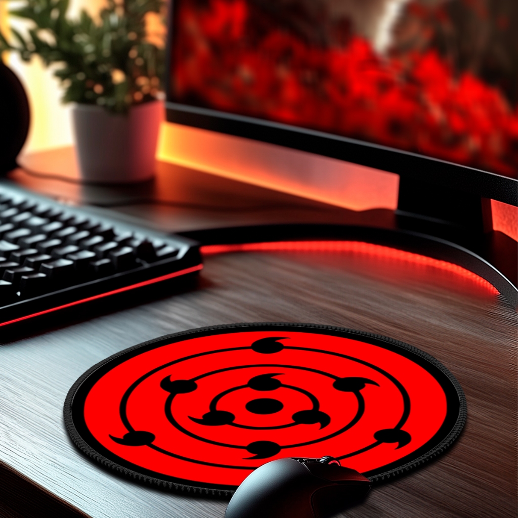 Mouse Narut  Pad Redondo Antiderrapante 20x20cm De Diametro Premium Borda Costurada em Oferta na Shopee