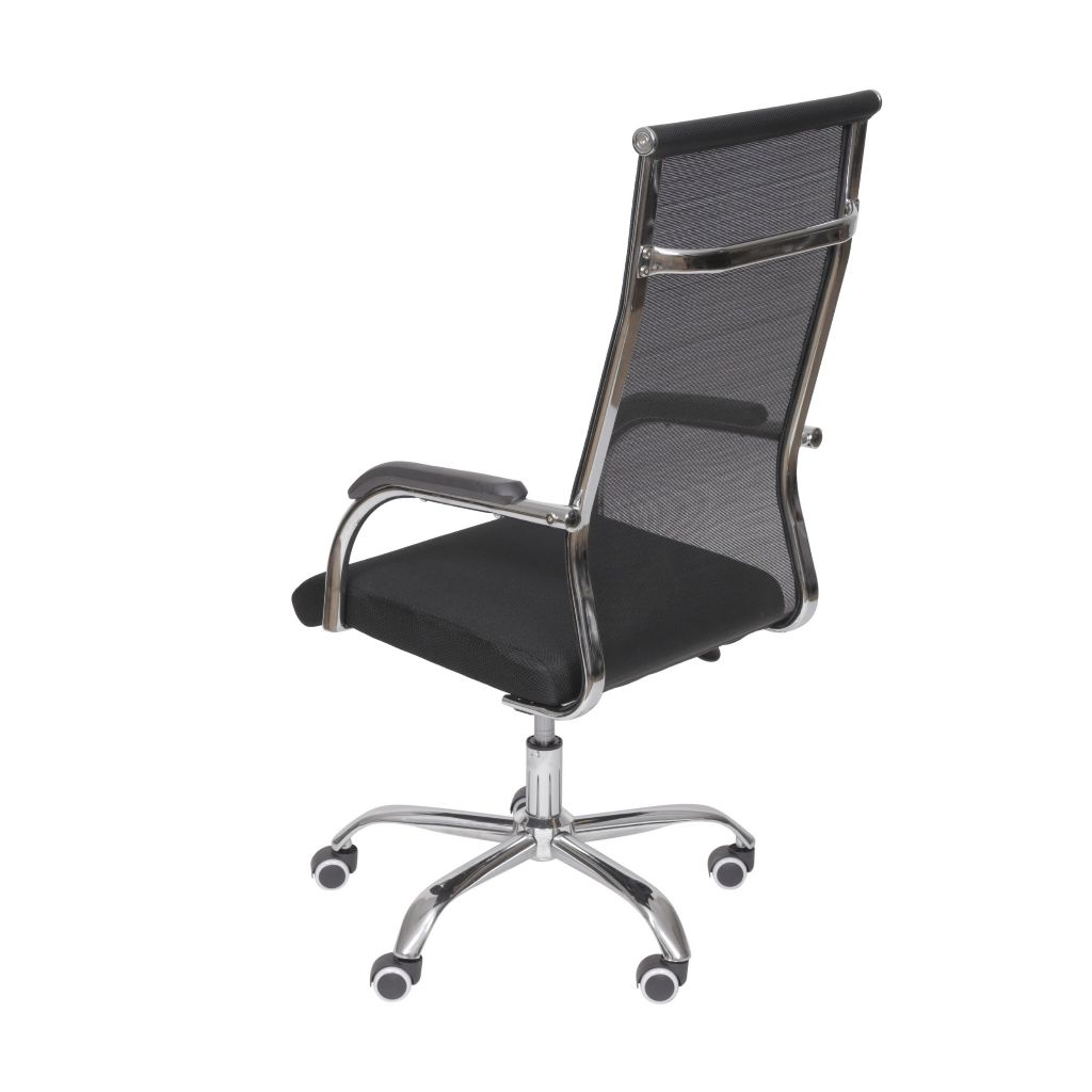 Cadeira Roma Office Escritório Presidente Alta Tela Preta Base Cromada com Rodízio PU Or Design em Oferta na Shopee